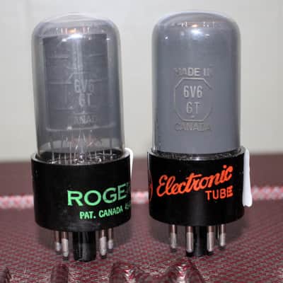 MARCONI 6V6GT VT107 PERFECT MATCH PAIR RCA CLONE BLACK PLATE GRAY GLASS D GETTER TEST NOS++ MINTY VINTAGE 1960'S image 2