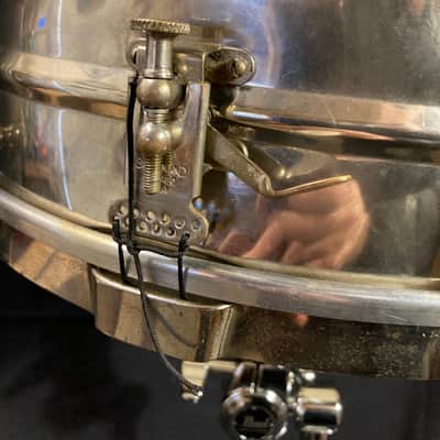 Slingerland 1930s - 5x14" Nickel Over Brass 6 Tube Lug Snare Drum image 8