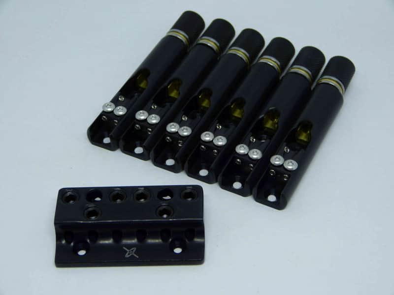 Headless bass bridge 6 strings with individual base for fanned multiscale by Nova Guitar Parts image 1