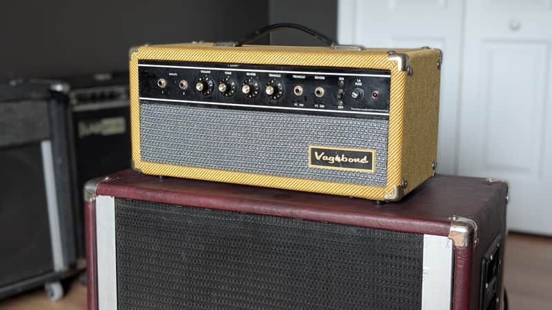 Garnet “Vagabond” Stencil Amp – Rehoused Tweed Head - Very Good