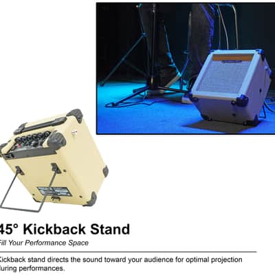 Rockville G-CHARGE 20 BEIGE Rechargeable Guitar Amplifier Spring Reverb+Mic Input image 7