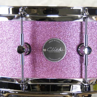 Click Icon 4pc Maple Drum Set Satin Pink Sparkle Shell Pack 18 14 10 14 image 17