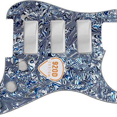 920D Fiesta Pickups Stadium Triple Mini-Humbucker Loaded Pickguard, Blue Shell image 1