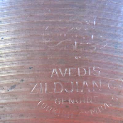 14" Zildjian Paper-Thin Large-Stamp Hihat Cymbal - Vintage 1960s image 4
