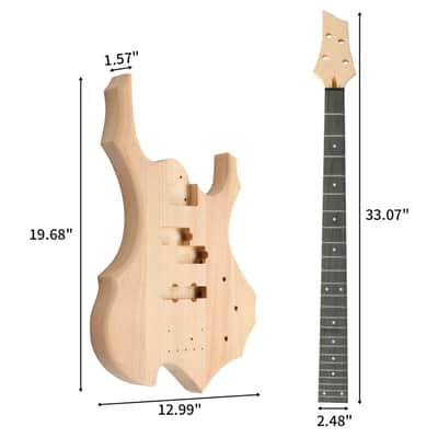 DIY 44inch Fired Style Electric Bass Guitar Kits with Mahogany Body, Maple Neck image 2
