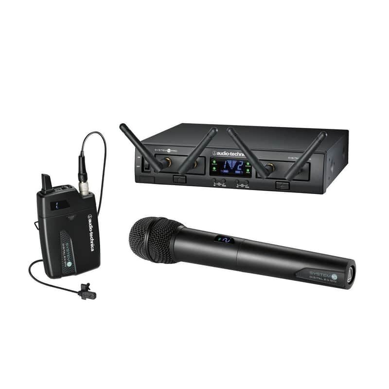 Audio-Technica System 10 Pro Digital Wireless Digital Dual Lavalier Mic System (ATW-1311/L), Black image 1