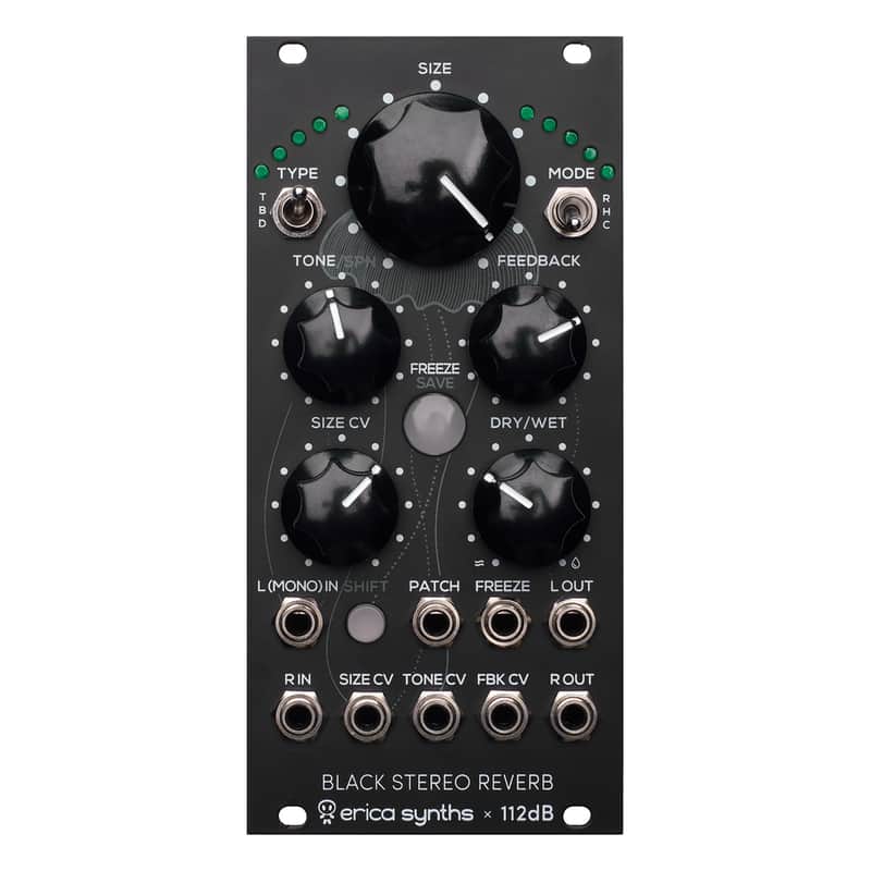 Erica Synths Black Stereo Reverb Eurorack Module image 1