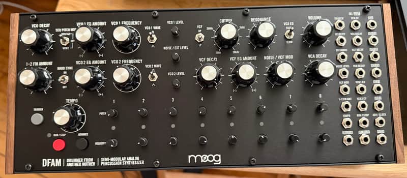 Moog DFAM Drummer From Another Mother Semi-Modular Analog Percussion Synthesizer 2018 - Present - Black/Wood image 1