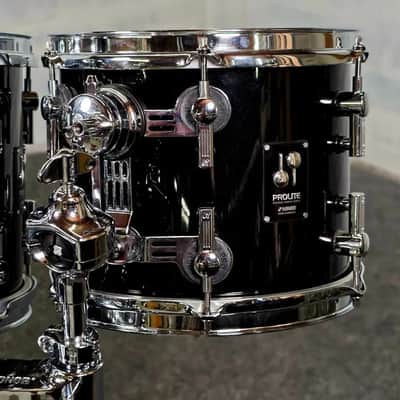 Used Sonor Prolite 5pc Drum Set Piano Black Lacquer - Very Good image 2