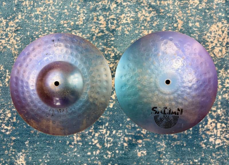 SUPER RARE PSYCHEDELIC PURPLE 12" Sabian TONY VERDEROSA VFX Mini Hats 780g 1428g image 1