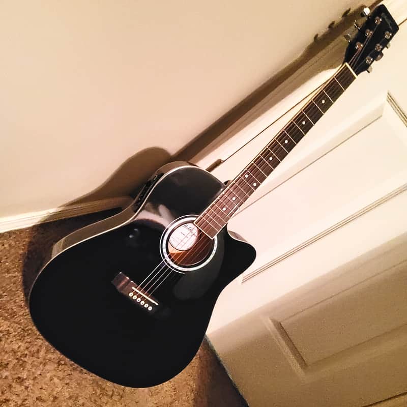 🎸Acoustic-Electric Guitar Black +Soft Case/Gig Bag +Tuner +Strap +Picks!🎸 image 1