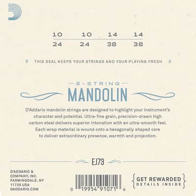 D'Addario EJ73 Mandolin Strings, Phosphor Bronze, Light, 10-38 image 2