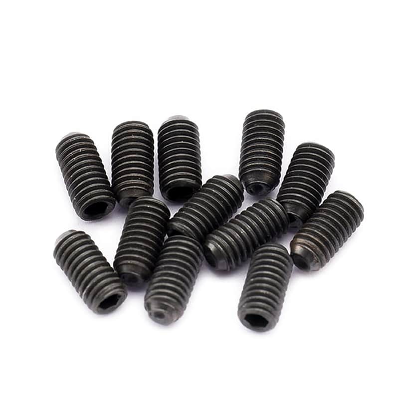 Pro Metric M3x6mm Steel Saddle Height Screws for Imported Electric Guitar Bass Bridge, Black (Set of 12) image 1