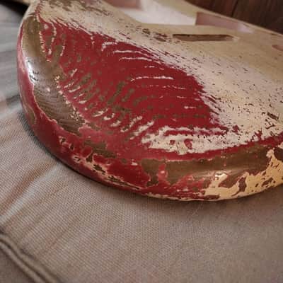#202603 :: Baldman's Stratocaster (open) body in Aged Olympic White over Metallic Wine Red : Vintage image 15