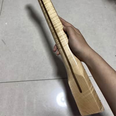 22 fret AAA flame Maple Electric Guitar neck natural gloss 25.5 in DIY parts image 4