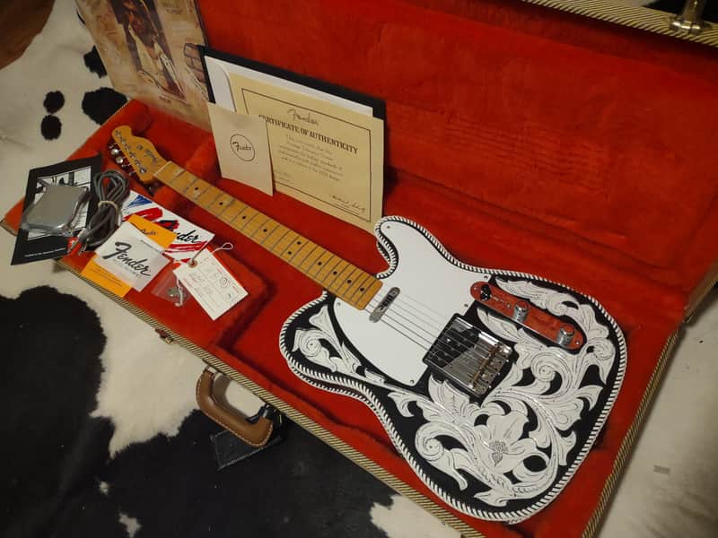 1997 Fender Telecaster '52 USA Reissue AVRI Telecaster w/ Waylon Jennings-Style Leather Cover- Tweed Case & COA! image 1
