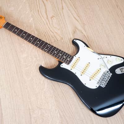 1986 Squier by Fender Stratocaster '62 Vintage Reissue Black Slab Board, Japan MIJ image 11