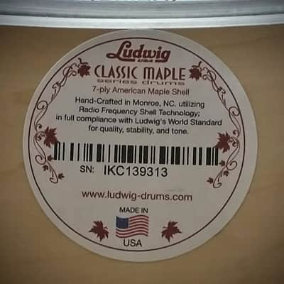 Ludwig 18/12/14" VIDEO Classic Maple Jazzette Drum Set - Maple Gloss image 15