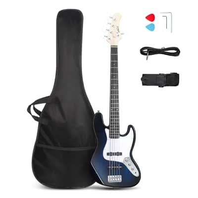 Glarry Blue Full Size 5 String GJazz Electric Bass Guitar image 1