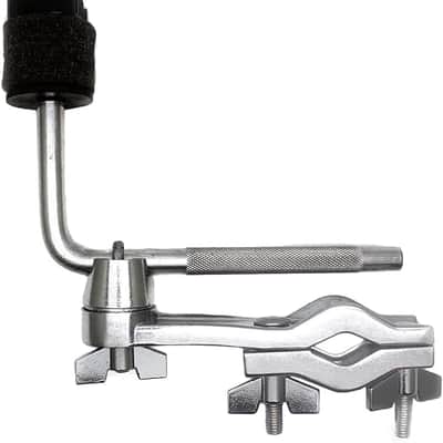 Cymbal L-Arm Rod with Bracket Holder Extension Arm Attachment, Cymbal Boom Arm with Drum Set Mounting Clamp, Cymbal Stand Clamp with Boom Arm for Drum Set Accessories Silver image 1