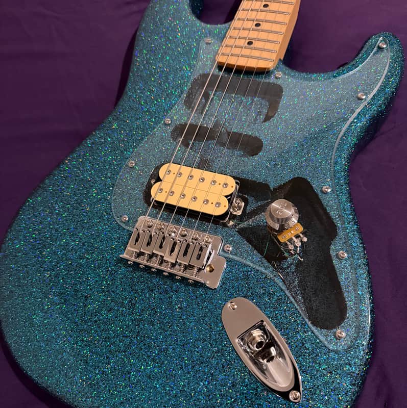 GD Guitars 2026 Super S – Aqua Teal Metallic Sparkle | GD Pickups Gamsbucker Equipped | Stainless Steel Frets | Hardshell Case | Single Humbucker image 1