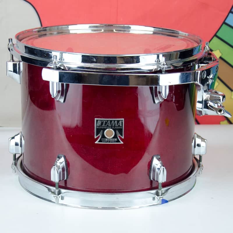 Used Tama Superstar Classic - 12" X 9" Tom - Red Laquer Maple w/mount image 1