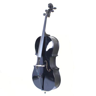 4/4 Wood Cello Bag Bow Rosin Bridge 2020s Black image 3