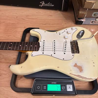 Fender Stratocaster 1962 Glas Custom Olympic White Relic Rosewood 7.4lbs w/ G&G Case image 25
