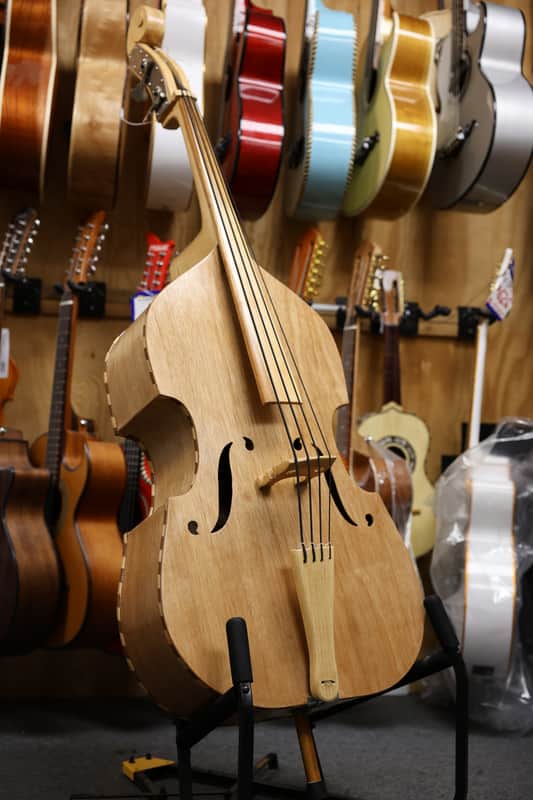 Handcrafted All-Wood Tololoche (Double Bass) with Wood Stripe Edge image 1