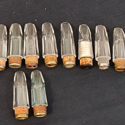 10 clarinet mouthpieces crystal (Selmer, Bucchi, Lucien, pomarico) Rare Good State image 3