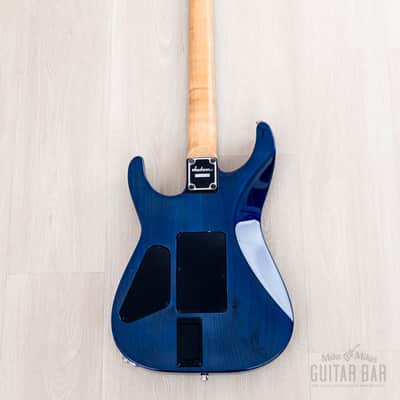 2003 Jackson USA Select Dinky DK1 Trans Blue Flame Top w/ EMG, Floyd Rose & Case image 3
