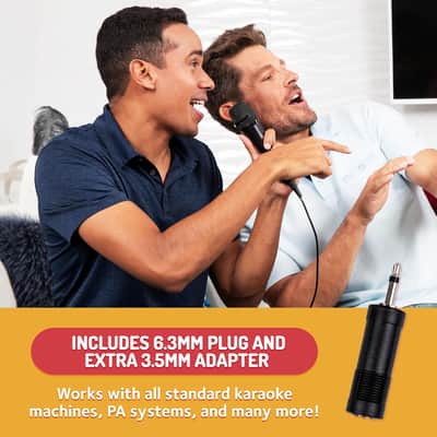 Wired Microphone for Karaoke, (Black) - Unidirectional Dynamic Vocal Microphone - Plug-in Microphone for Karaoke Machine, AMP, & Speaker - Mic for Singing, Public Speaking, & Parties image 4