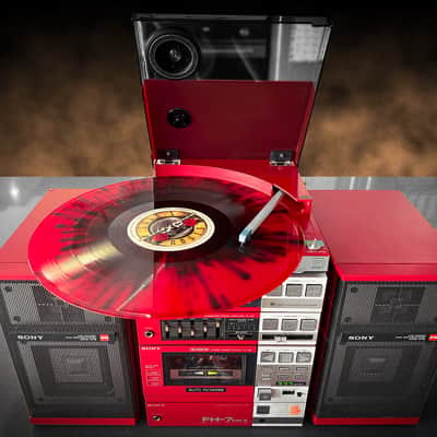 Sony FH-7 + PS-Q7 RED Rarest Vintage Stereo Cassette Turntable System image 5