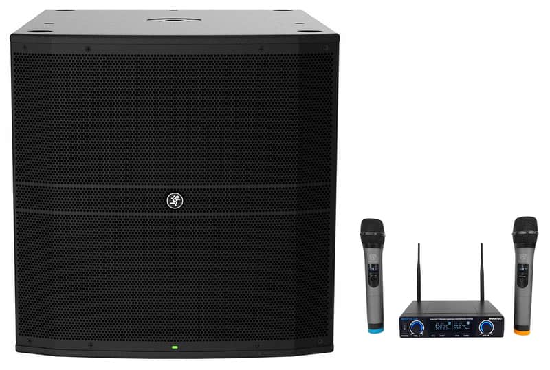 Mackie DRM18S 2000w 18" Powered DJ PA Subwoofer Sub+Dual Wireless Microphones image 1