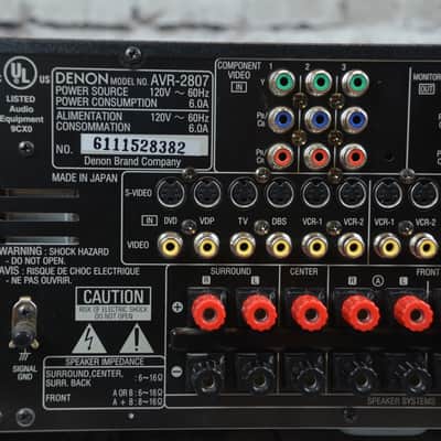 DENON AVR-2807 7.1 Channel HDMI Surround AV Home Theater Receiver w. Phono In !! image 8
