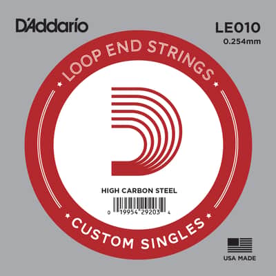 D'Addario LE010 Plain Steel Loop End Single String .010