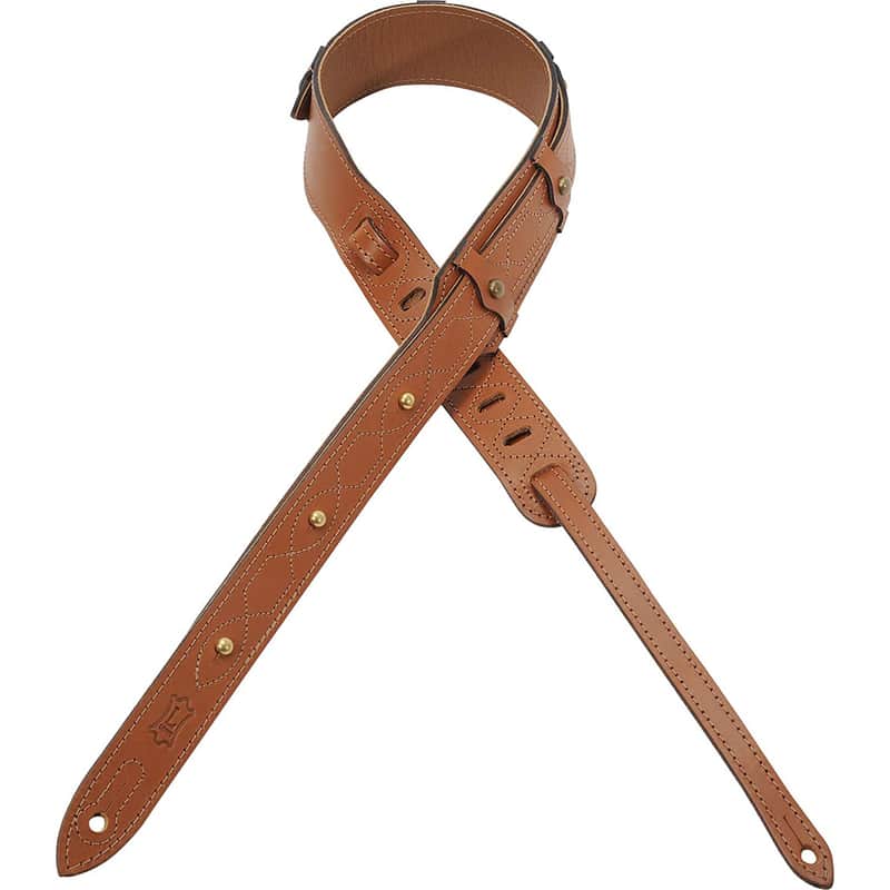 2023 Levys Leather Trace 2 Inch Veg Tan Guitar Strap w/Garment…