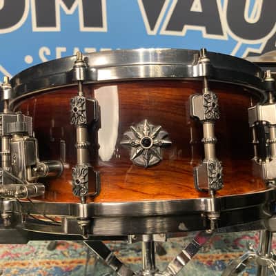 Tama - 6x14" Warlord Collection, Masai Bubinga Snare Drum 2002 - Quilted Bubinga Burst image 7