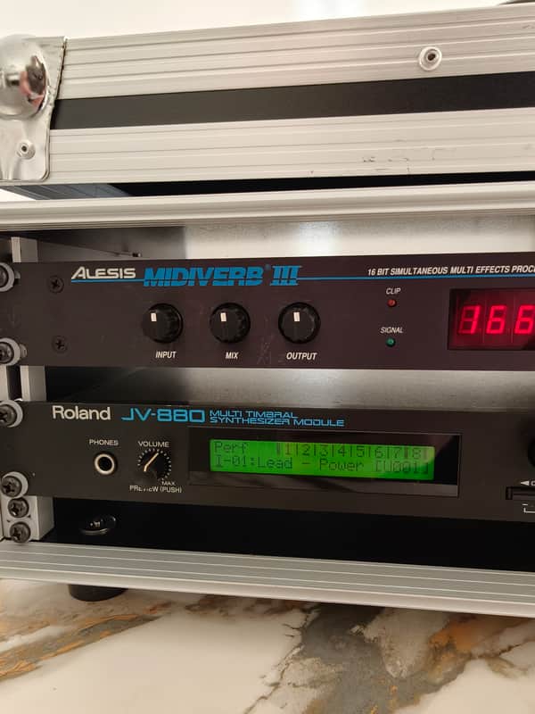 Roland JV-880 Multi Timbral Synthesizer Module 1992/98 + ALESIS MIDIVERB III image 1