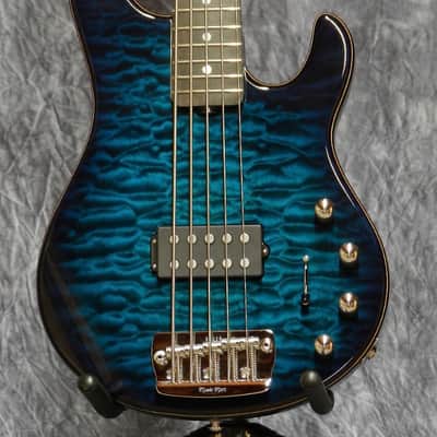 Ernie Ball MusicMan BFR StingRay 5H 20th Anniversary Tahitian Quilt. #6 of 10 StingRay 5H 2007 Tahitian Blue Quilt-Matching Headstock-Tahitian Blue Birdseye Neck image 3