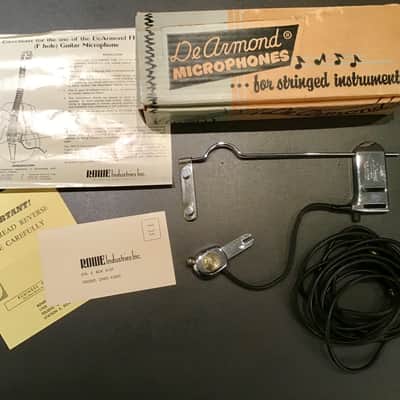 DeArmond FHC guitar mike archtop floating pickup 1950 s Chrome CLEAN w/ box & papers image 1