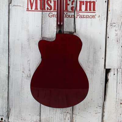 Yamaha FSX800C Concert Cutaway Acoustic Electric Guitar Solid Spruce Ruby Red image 8