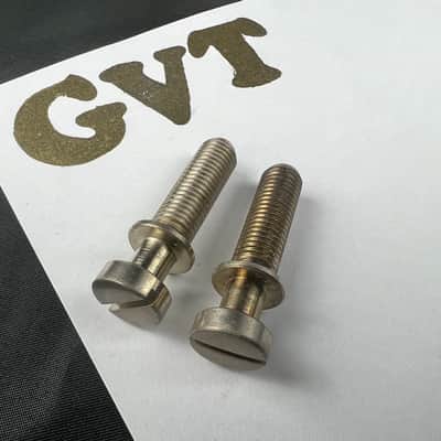 Faber  Aged Vintage style tailpiece studs, gloss nickel, INCH set with anchor   Germany steel pure SET image 8