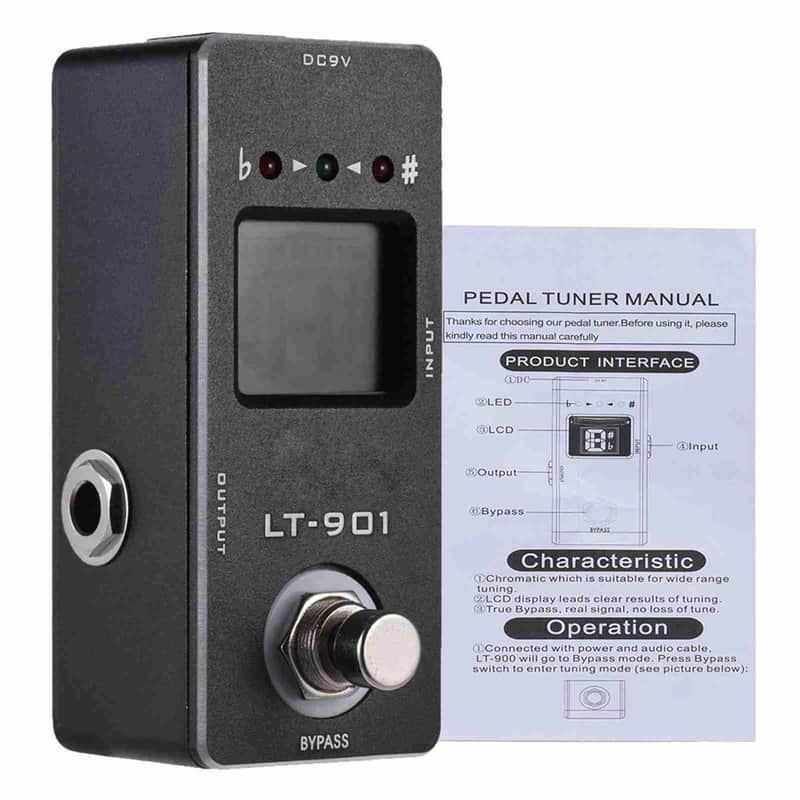 New Metal Guitar Tuner Pedal LCD Display True Bypass A0-C8 Range for Guitar Bass image 1