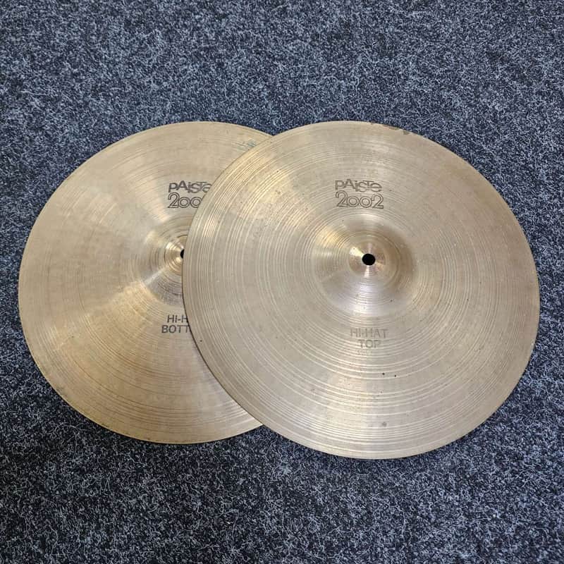 Hi-Hat Cymbals 14" Paiste 2002 Vintage Black Label USED! RKLAB230426 image 1