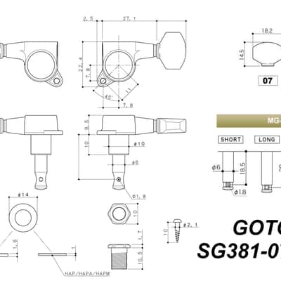 GOTOH SG381-07-MGT Locking Tuners w/ Small Knobs - Cosmo Black - 6R image 4