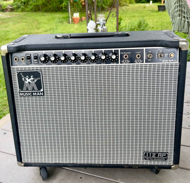 Music Man 112 RP One Hundred 100-Watt 1x12" Guitar Combo with Phaser 1980 - 1984 - Black with Black Badges image 1