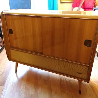 Vintage Midcentury Modern Korting Telefunken Delmonico Stereo Record Player & Bar image 1