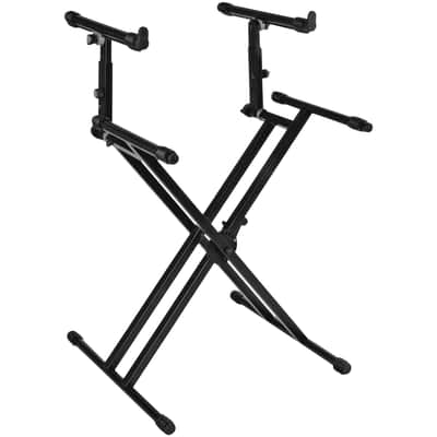 QL742 Stand clavier X double "Pro" 2 niveaux Quik Lok image 1