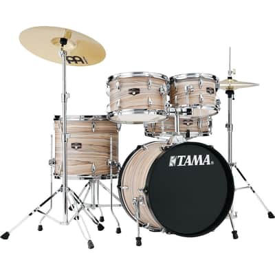 Tama Imperialstar 5pc Complete Kit w/18 Bass Drum Natural Zebrawood Wrap image 1